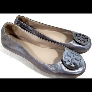 Tory Burch Minnie Travel Ballet Flat Gunmetal